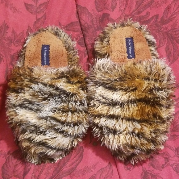 Furry tiger striped open back slippers - Picture 2 of 4